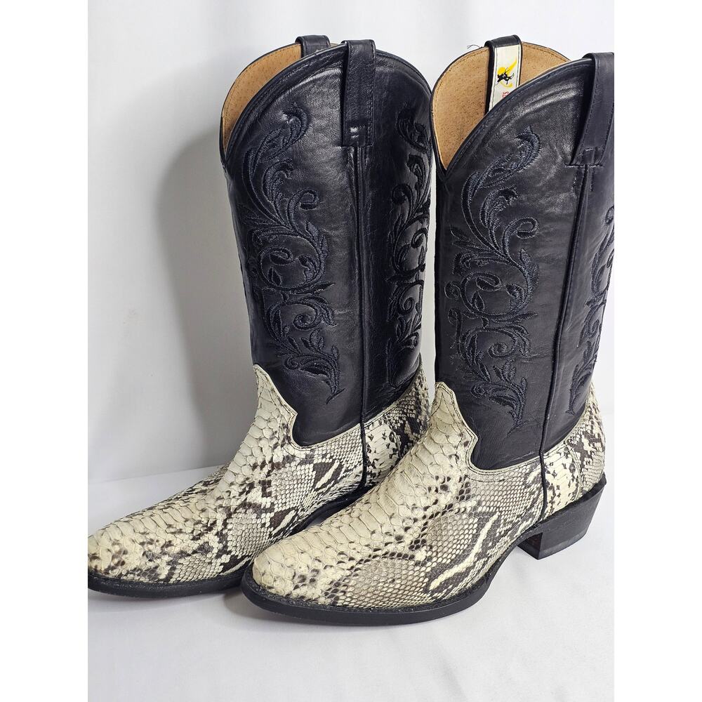Rogers Handmade Python Snakeskin Leather Cowgirl Boots W9.5